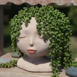 Face Flower Hair Planter Pot