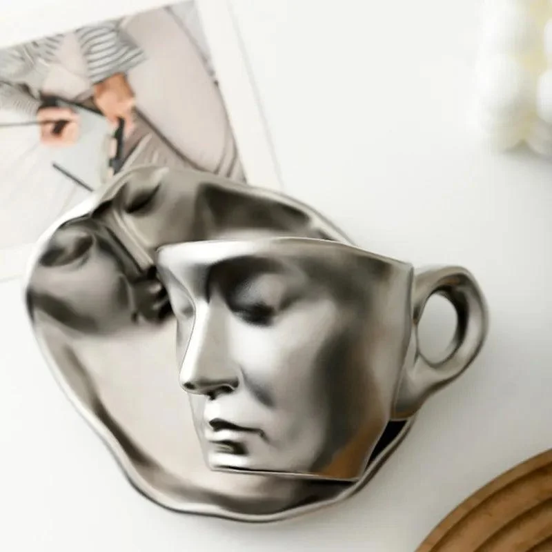 Face Kiss Mug Ceramic Cup Dish Set Nordic -