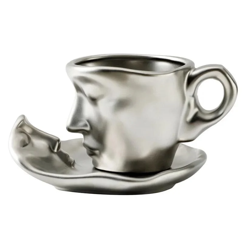 Face Kiss Mug Ceramic Cup Dish Set Nordic -