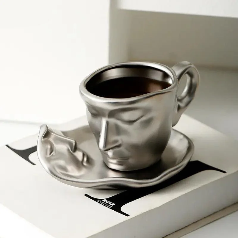 Face Kiss Mug Ceramic Cup Dish Set Nordic -