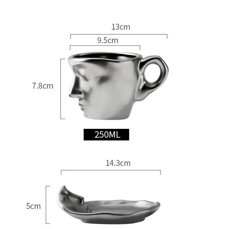 Face Kiss Mug Ceramic Cup Dish Set Nordic -