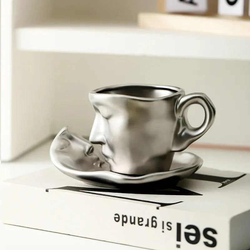 Face Kiss Mug Ceramic Cup Dish Set Nordic -