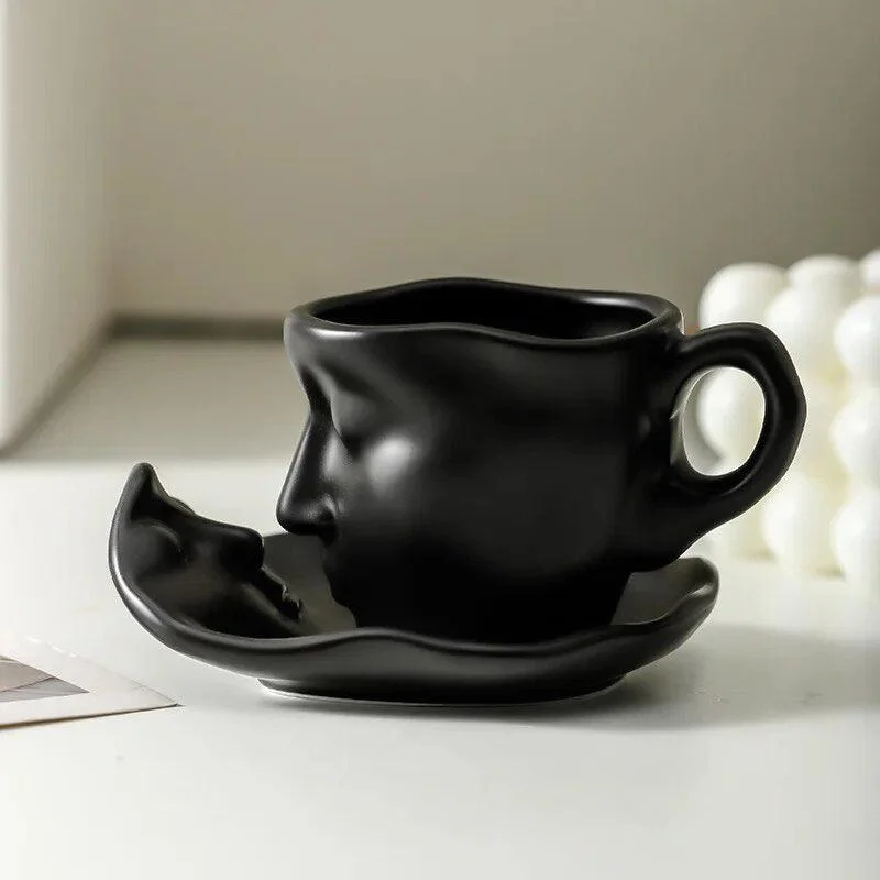 Face Kiss Mug Ceramic Cup Dish Set Nordic -