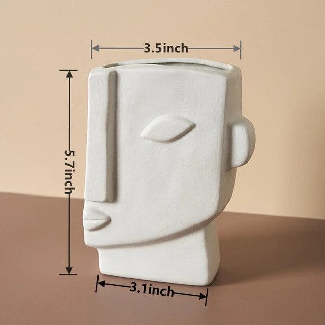 Face Shaped Porcelain Flower  Sculpted Vase -  - #tag1#