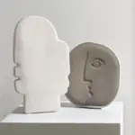 Face Shaped Porcelain Flower Sculpted Vase tag1