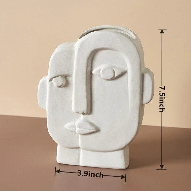 Face Shaped Porcelain Flower  Sculpted Vase -  - #tag1#