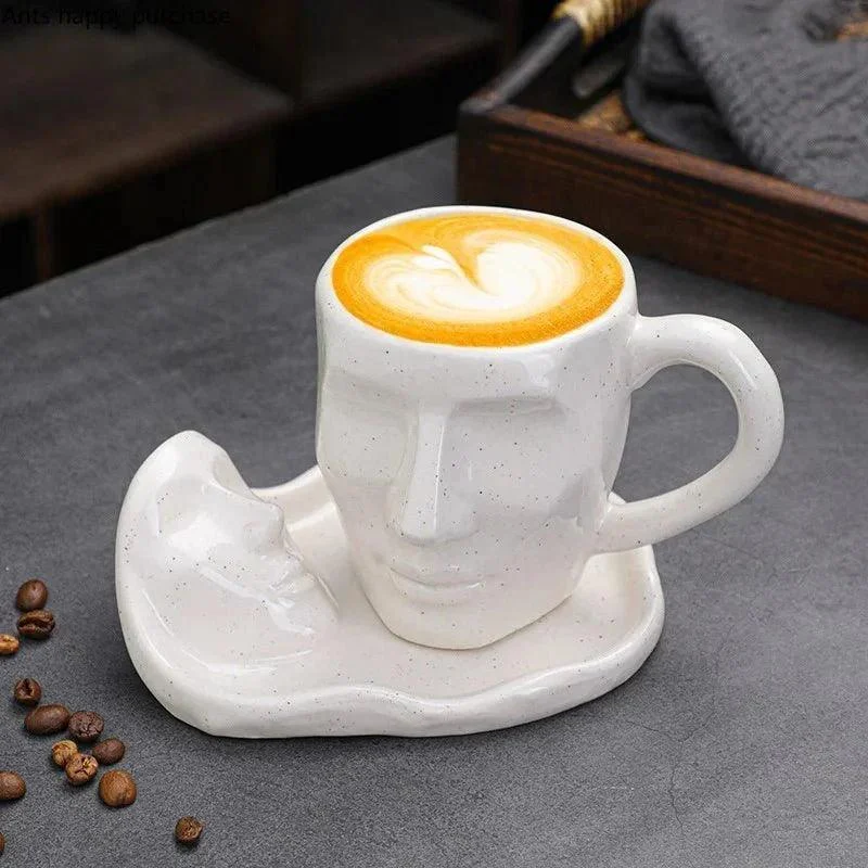 Faces Ceramic Coffee Cup & Saucer Set -  - #tag1#