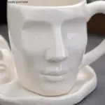Faces Ceramic Coffee Cup Saucer Set tag1
