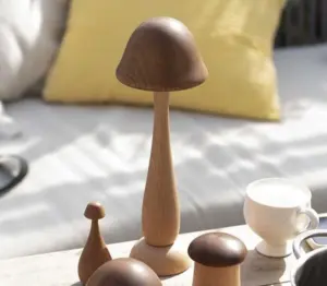 Fairy Tale Inspired Vintage Handmade Wood Mushroom Lamp