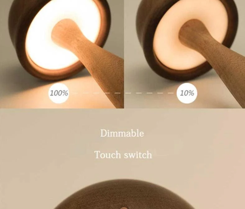 Fairy Tale Inspired Vintage Handmade Wood Mushroom Lamp -