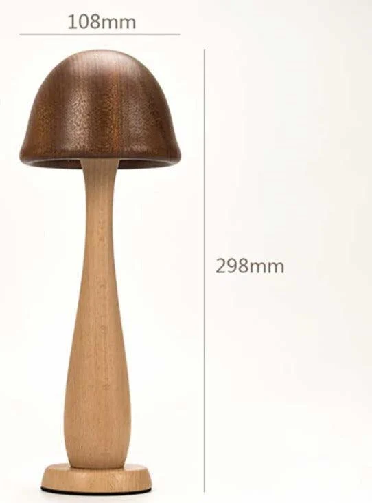 Fairy Tale Inspired Vintage Handmade Wood Mushroom Lamp -