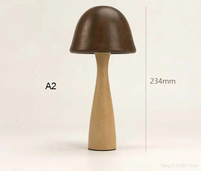 Fairy Tale Inspired Vintage Handmade Wood Mushroom Lamp -