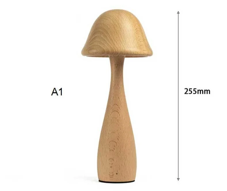 Fairy Tale Inspired Vintage Handmade Wood Mushroom Lamp -