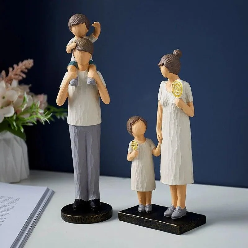 Family Child Modern Art Ornament Figurine Decor Crafts Sculptures and Statues -