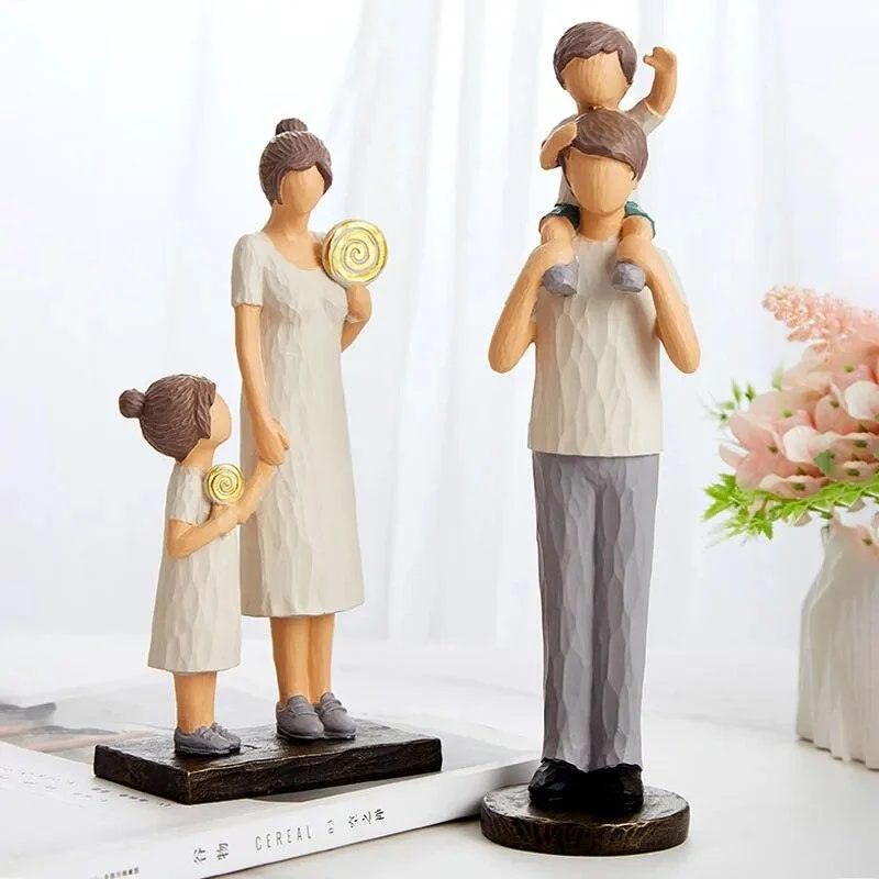 Family Child Modern Art Ornament Figurine Decor Crafts Sculptures and Statues -