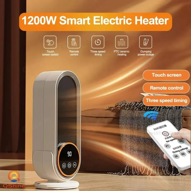 Fan Heater Portable 1200W Touch Screen With Remote Control and Timing tag1