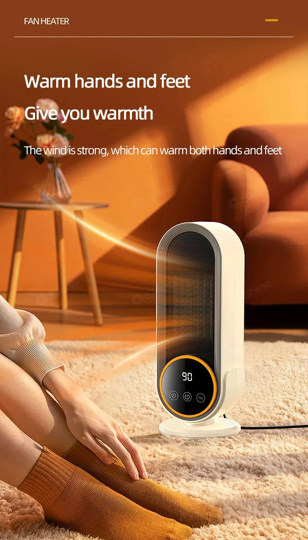 Fan Heater Portable 1200W Touch Screen With Remote Control and Timing -  - #tag1#