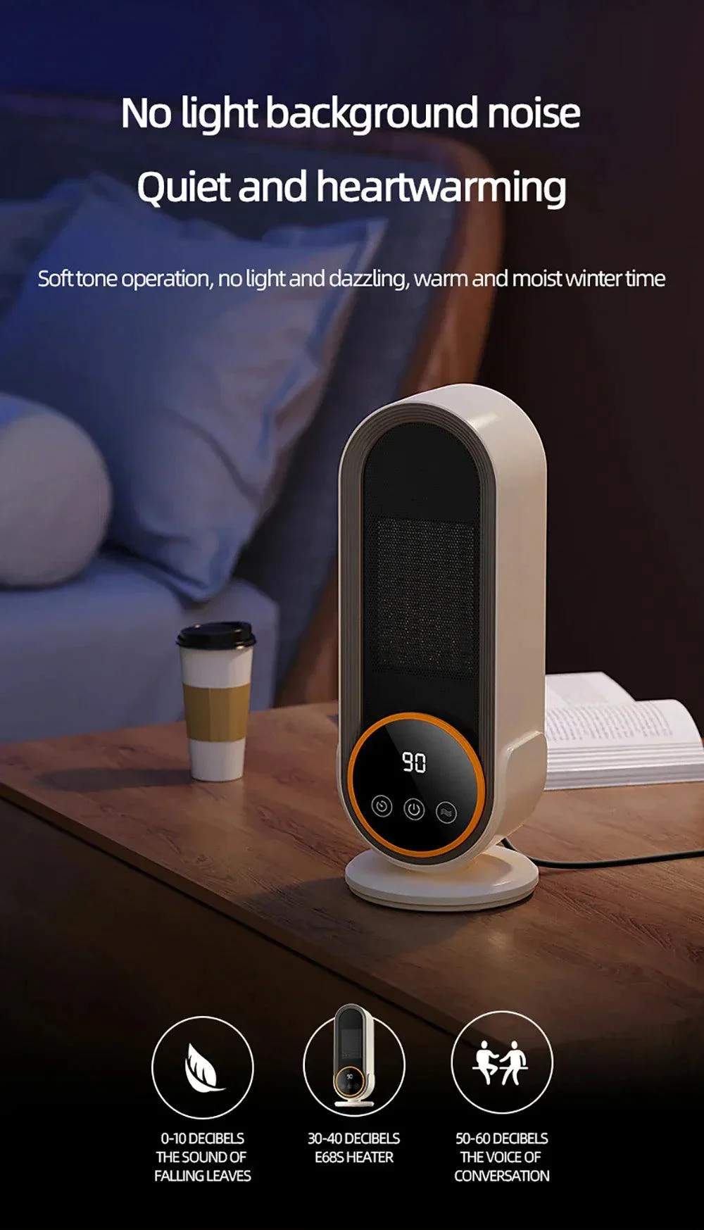 Fan Heater Portable 1200W Touch Screen With Remote Control and Timing -  - #tag1#