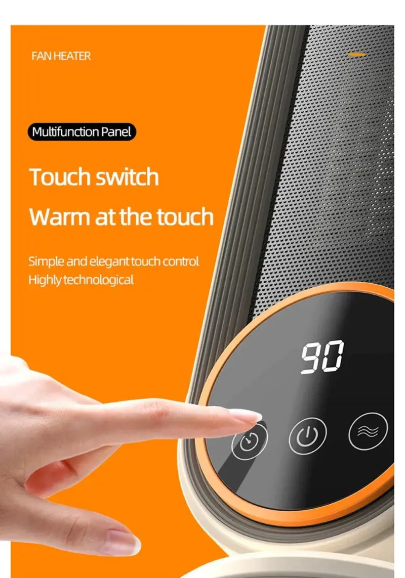 Fan Heater Portable 1200W Touch Screen With Remote Control and Timing tag1