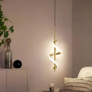 FancyTwirl Chandelier - Golden Spiral Pendant Light -  - #tag1#