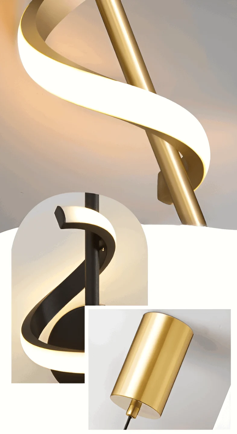 FancyTwirl Chandelier - Golden Spiral Pendant Light -  - #tag1#