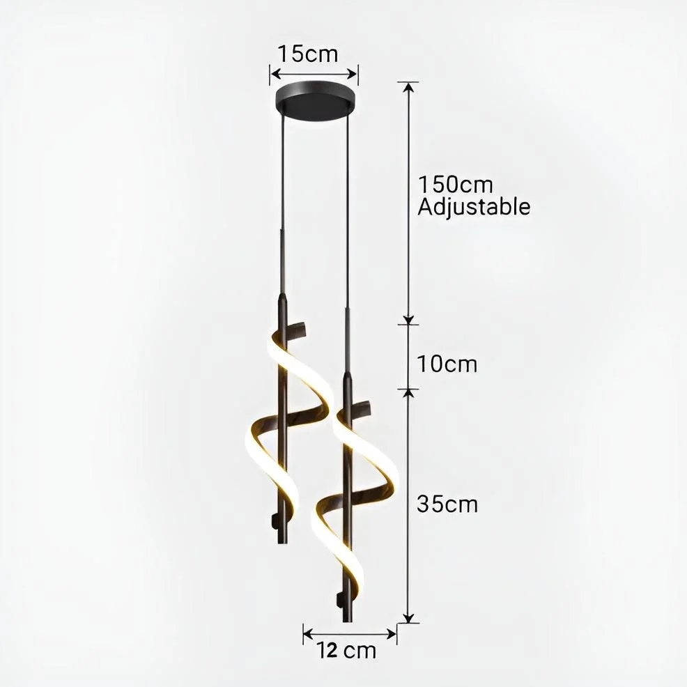 FancyTwirl Chandelier - Golden Spiral Pendant Light -  - #tag1#