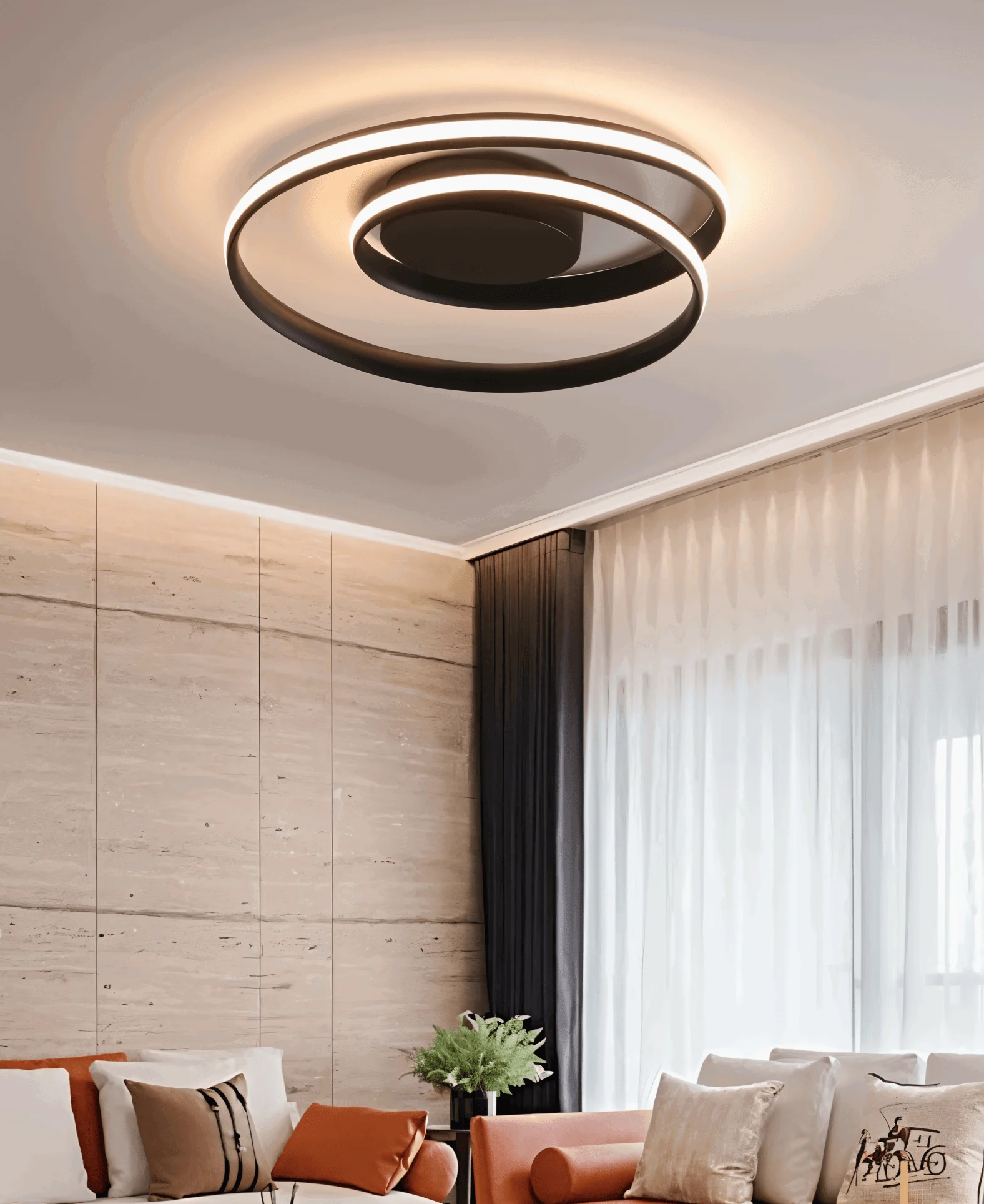 FancyWhirl Ceiling Light - Acrylic Mounting Spiral Ring -  - #tag1#