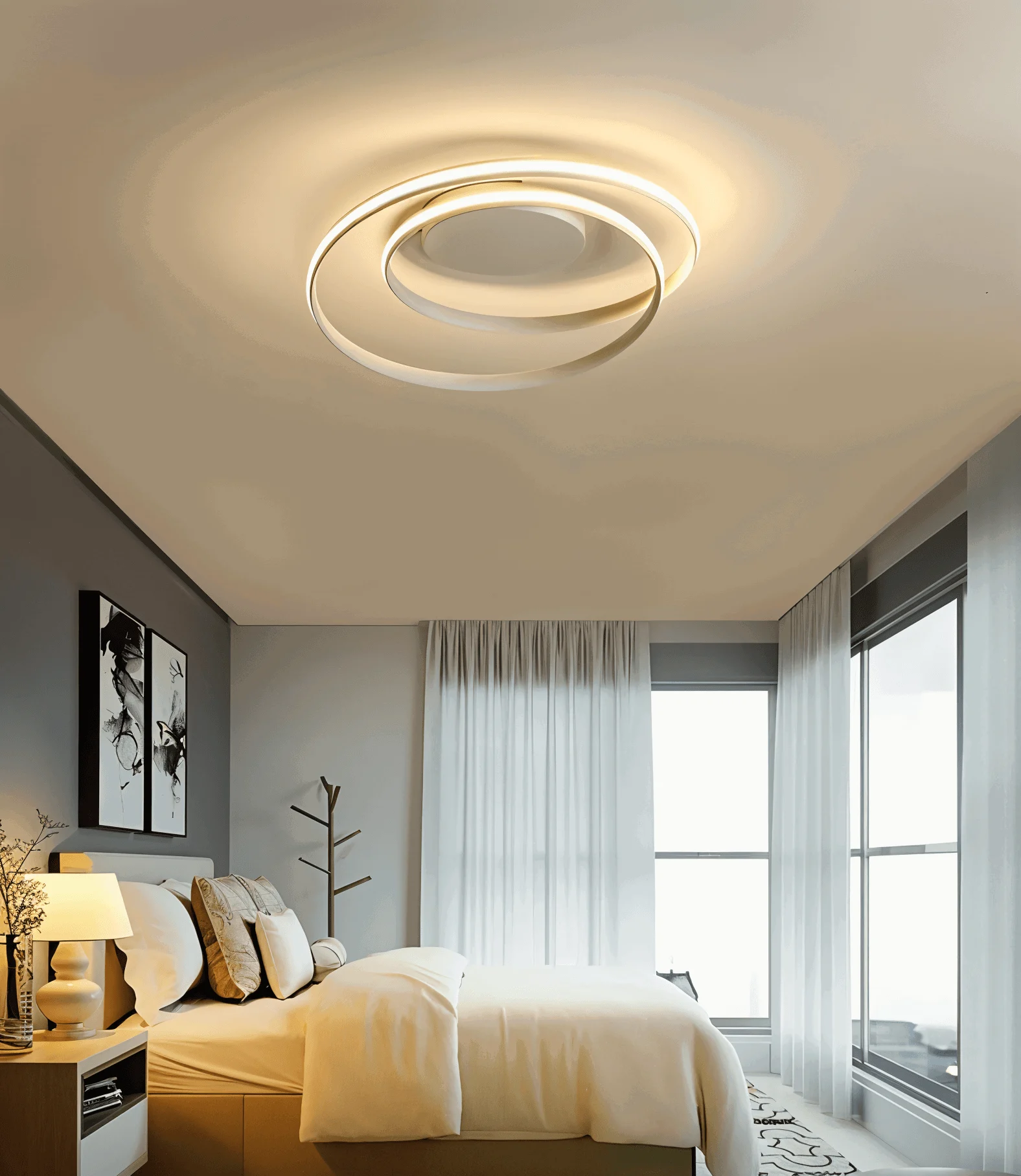 FancyWhirl Ceiling Light - Acrylic Mounting Spiral Ring -  - #tag1#