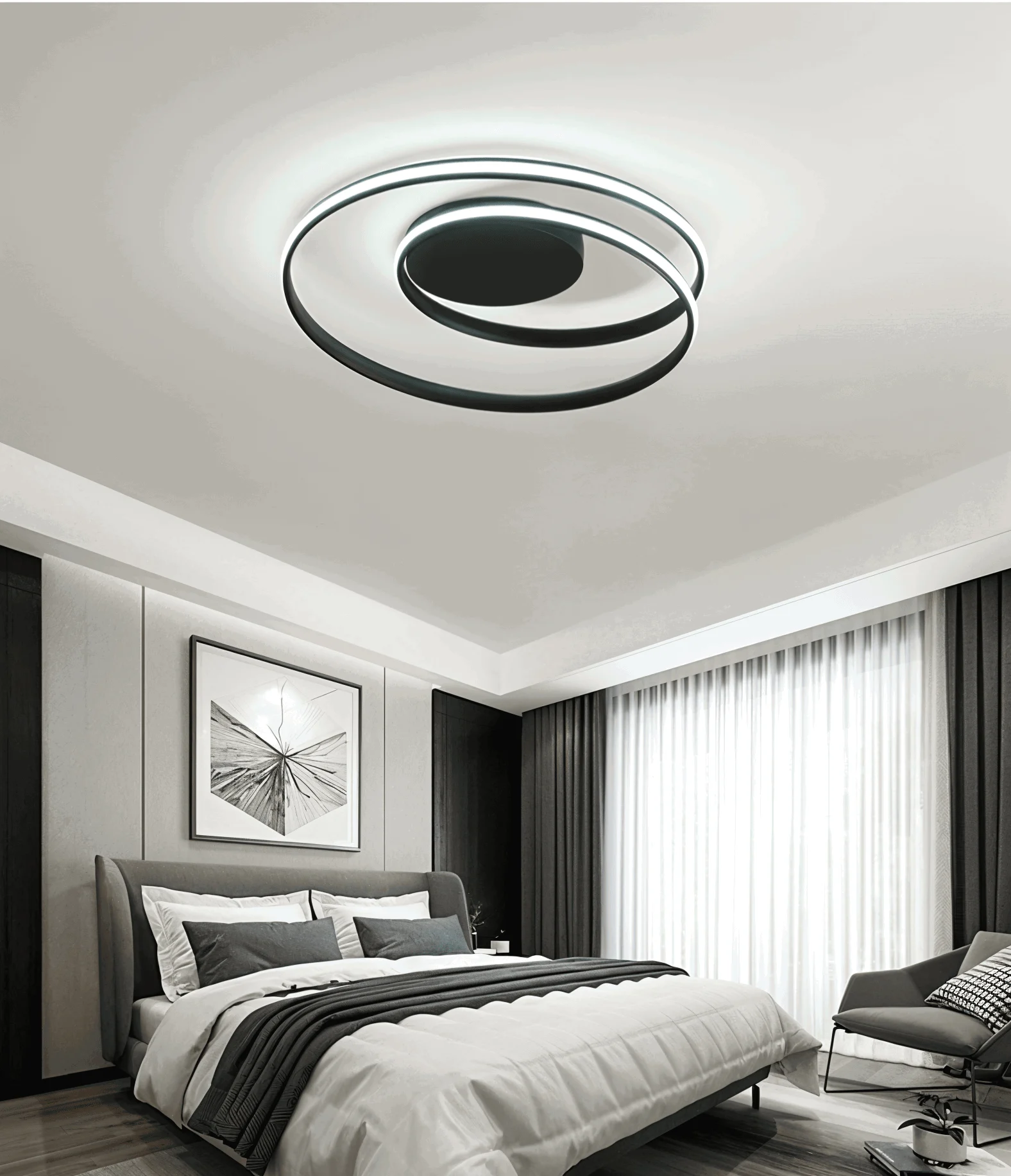 FancyWhirl Ceiling Light - Acrylic Mounting Spiral Ring -  - #tag1#