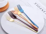 Fancy Fork Set 4 6 Pieces Colorful Stainless Steel Fork tag1