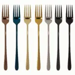 Fancy Fork Set 4 6 Pieces Colorful Stainless Steel Fork tag1