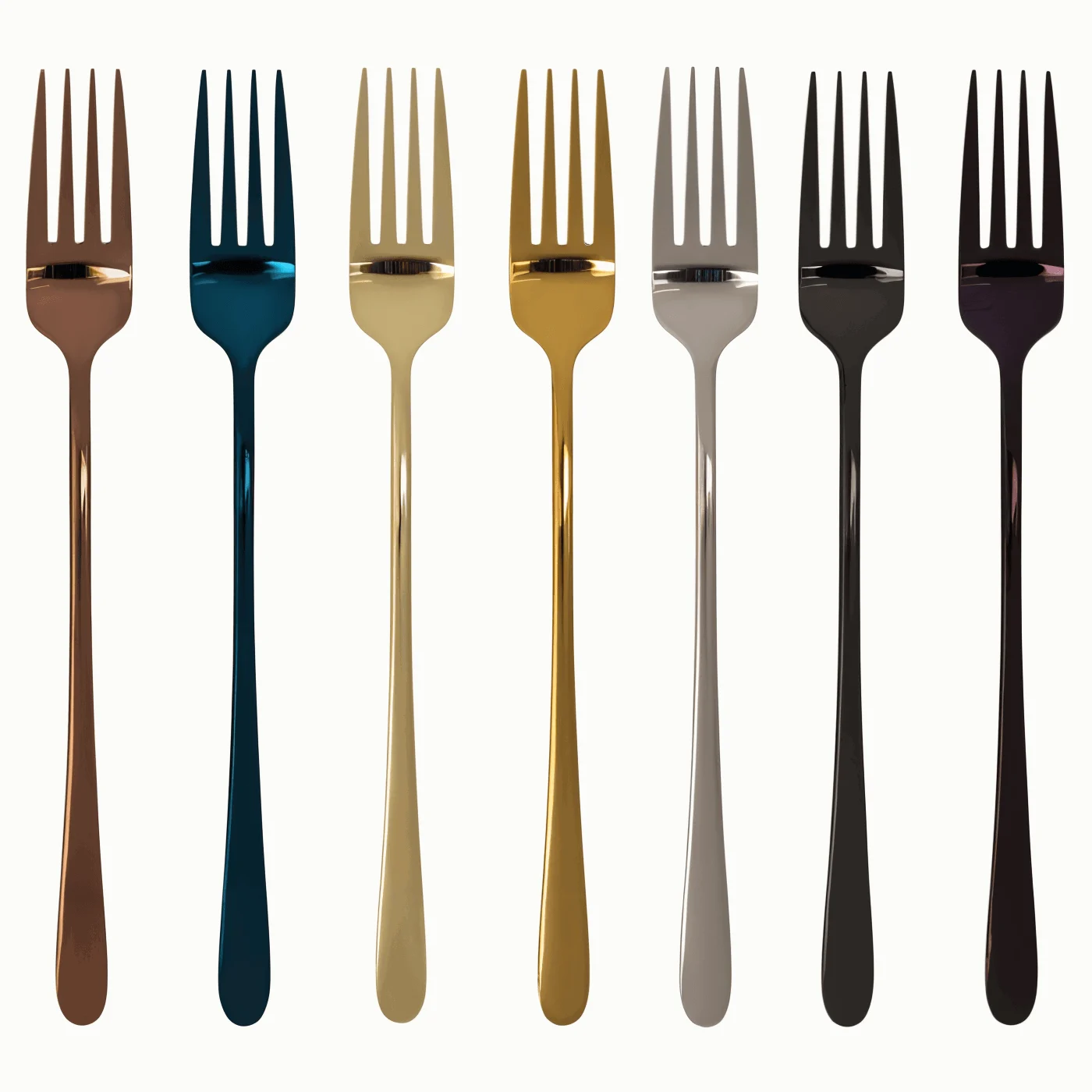 Fancy Fork Set - 4/6 Pieces Colorful Stainless Steel Fork -  - #tag1#
