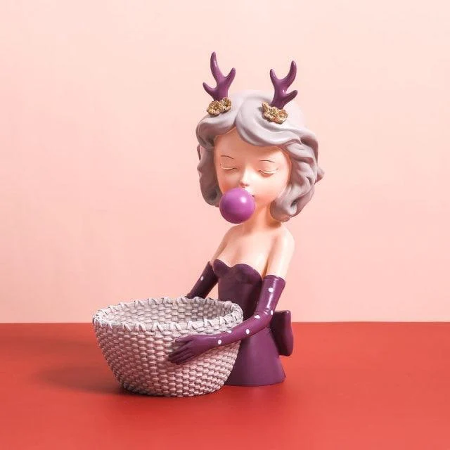 Fancy bubblegum Girl Figurine -