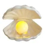 Fantasy Ceramic Shell Pearl Lamp Bedroom Decor Night Light Novelty Lighting Fairy Shell for Girl Home Decoration Bedside Lamp tag1
