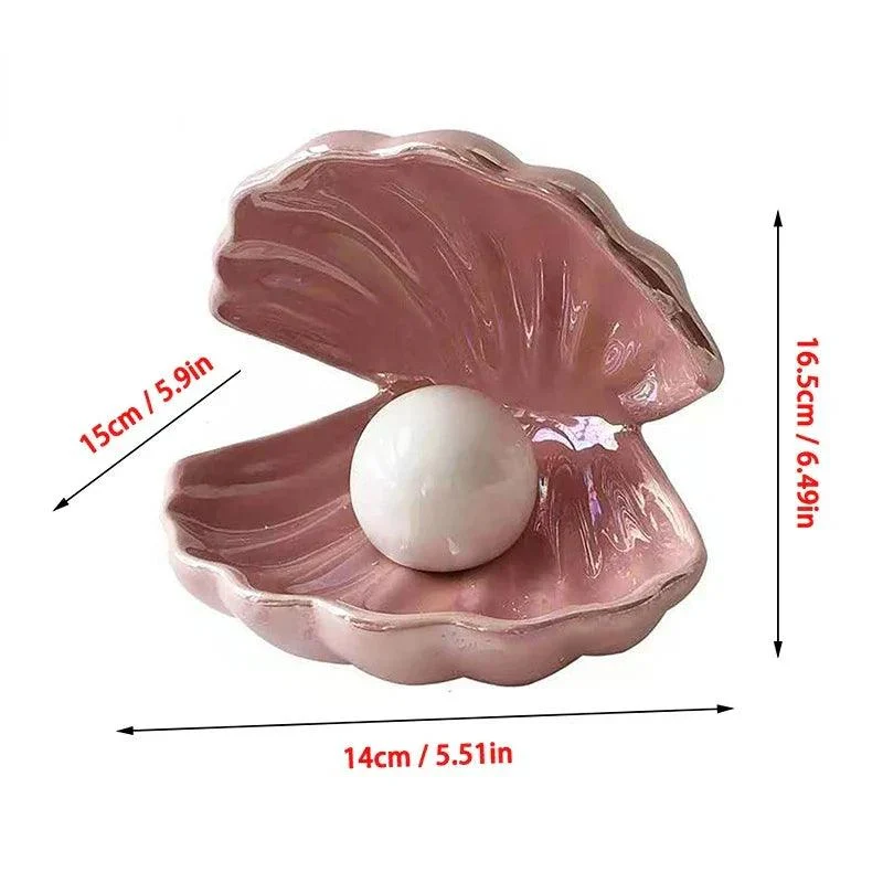 Fantasy Ceramic Shell Pearl Lamp Bedroom Decor Night Light Novelty Lighting Fairy Shell for Girl Home Decoration Bedside Lamp -  - #tag1#