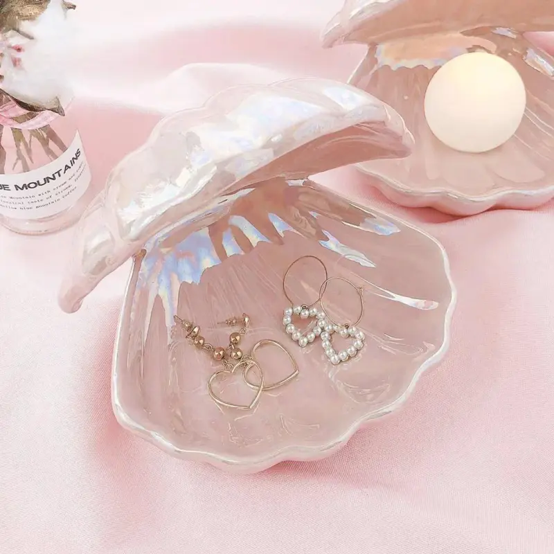 Fantasy Ceramic Shell Pearl Lamp Bedroom Decor Night Light Novelty Lighting Fairy Shell for Girl Home Decoration Bedside Lamp tag1