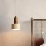 Fany Marble Stone and Wood Pendant Lamp tag1