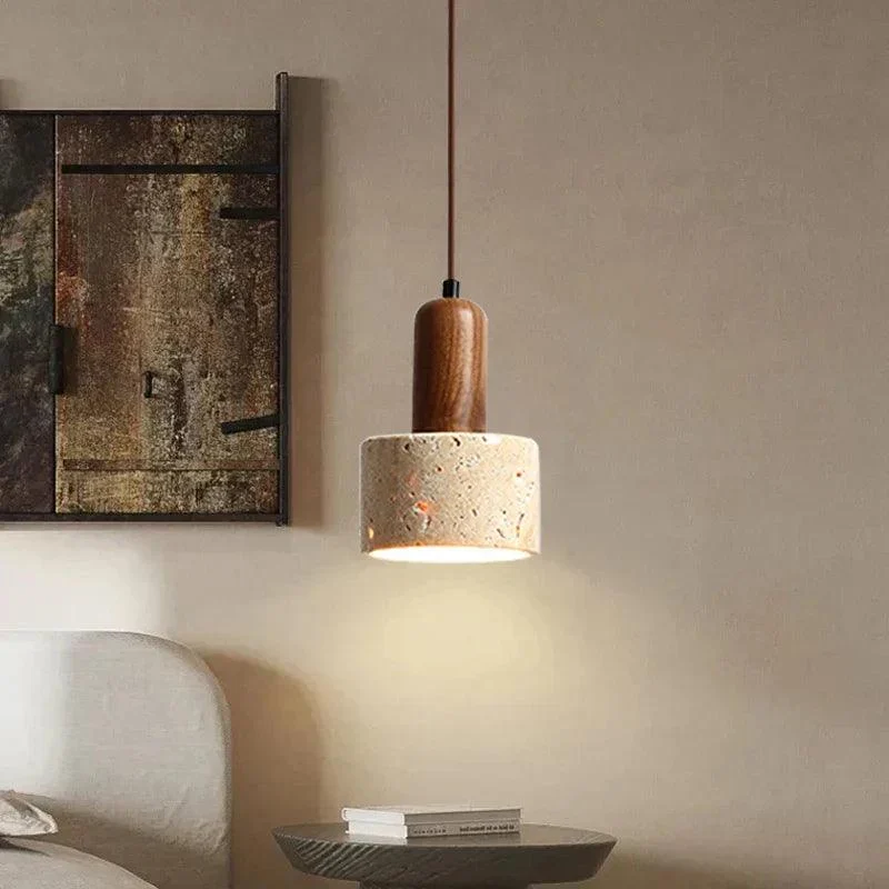 Fany Marble Stone and Wood Pendant Lamp -  - #tag1#