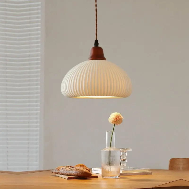 FarmhouseWhiteCeramicPendantLight Homdiy