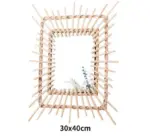 Farmhouse Retangle Rattan Wall Mirror