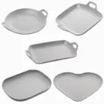 Farmhouse Style Melamine Dinnerware Trays Set with Handles tag1