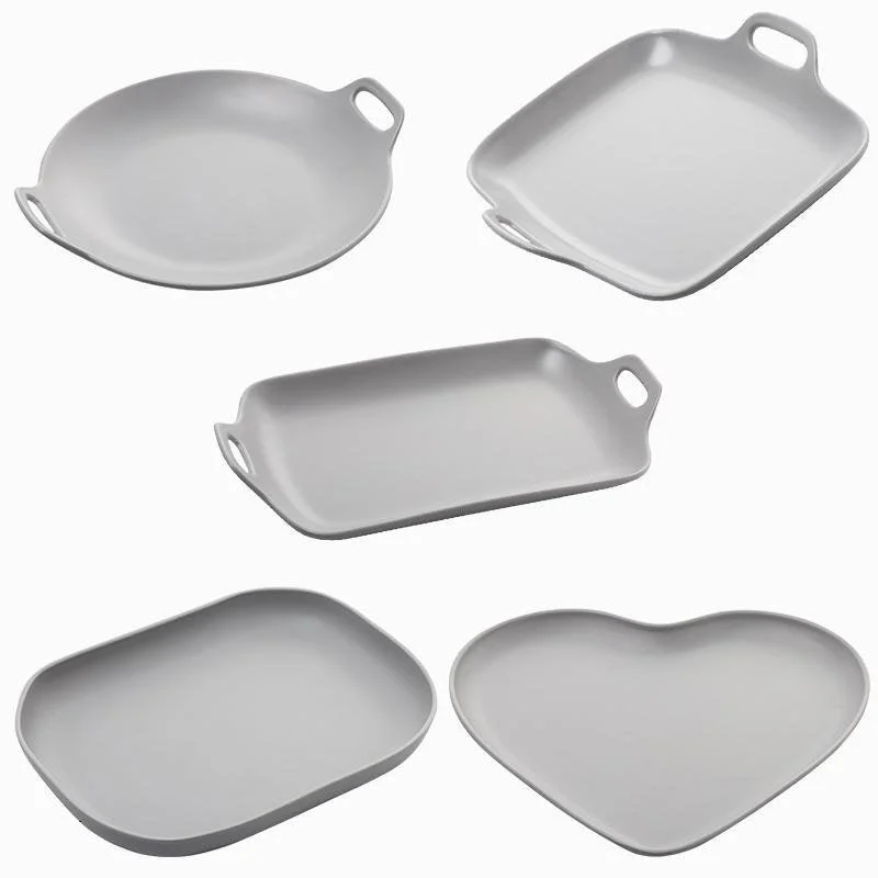 Farmhouse Style Melamine Dinnerware Trays Set with Handles -  - #tag1#