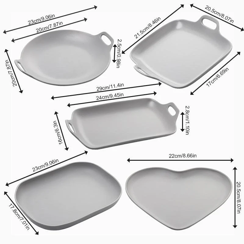 Farmhouse Style Melamine Dinnerware Trays Set with Handles -  - #tag1#
