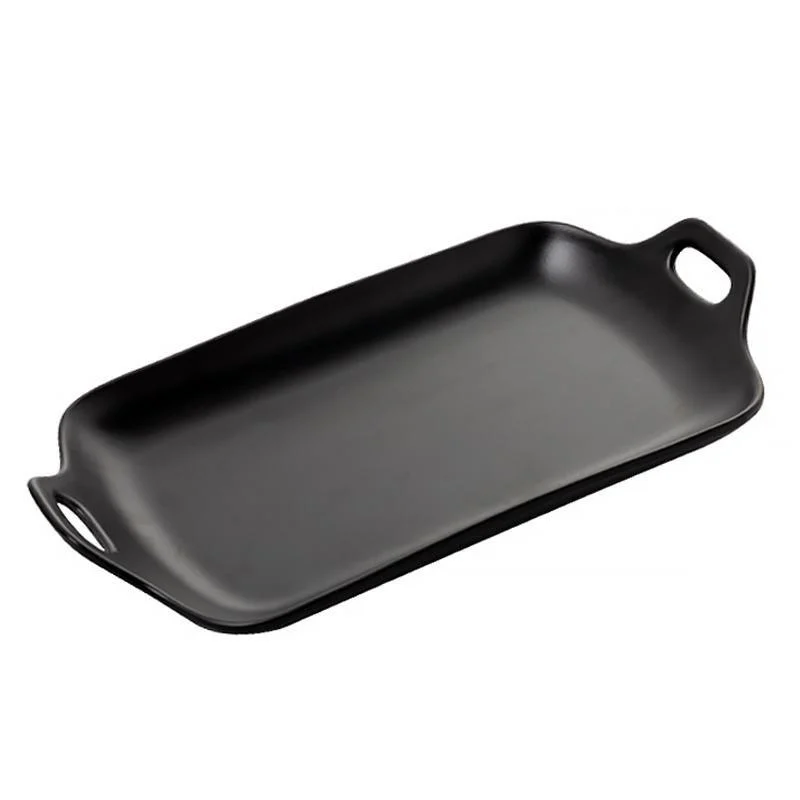 Farmhouse Style Melamine Dinnerware Trays Set with Handles -  - #tag1#