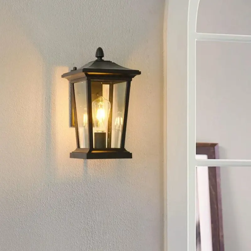 Farmhouse Waterproof Glass Shade Outdoor Wall Lamp tag1