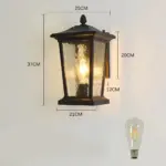 Farmhouse Waterproof Glass Shade Outdoor Wall Lamp tag1