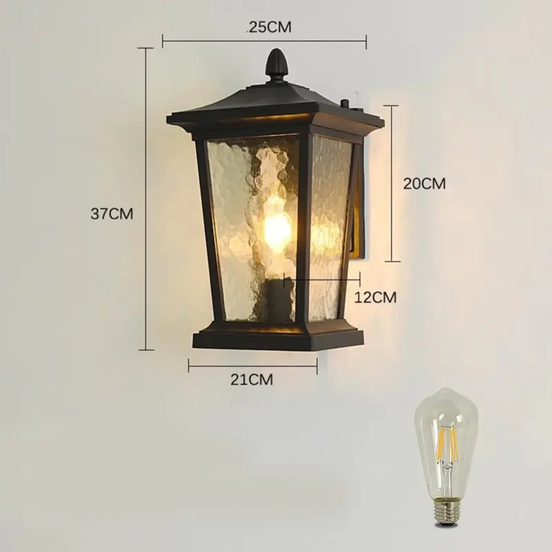 Farmhouse Waterproof Glass Shade Outdoor Wall Lamp tag1