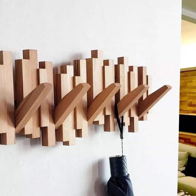 Farmhouse Wooden Wall Mounted Coat Rack -  - #tag1#
