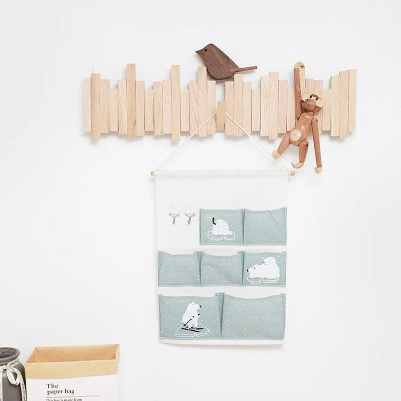 Farmhouse Wooden Wall Mounted Coat Rack -  - #tag1#