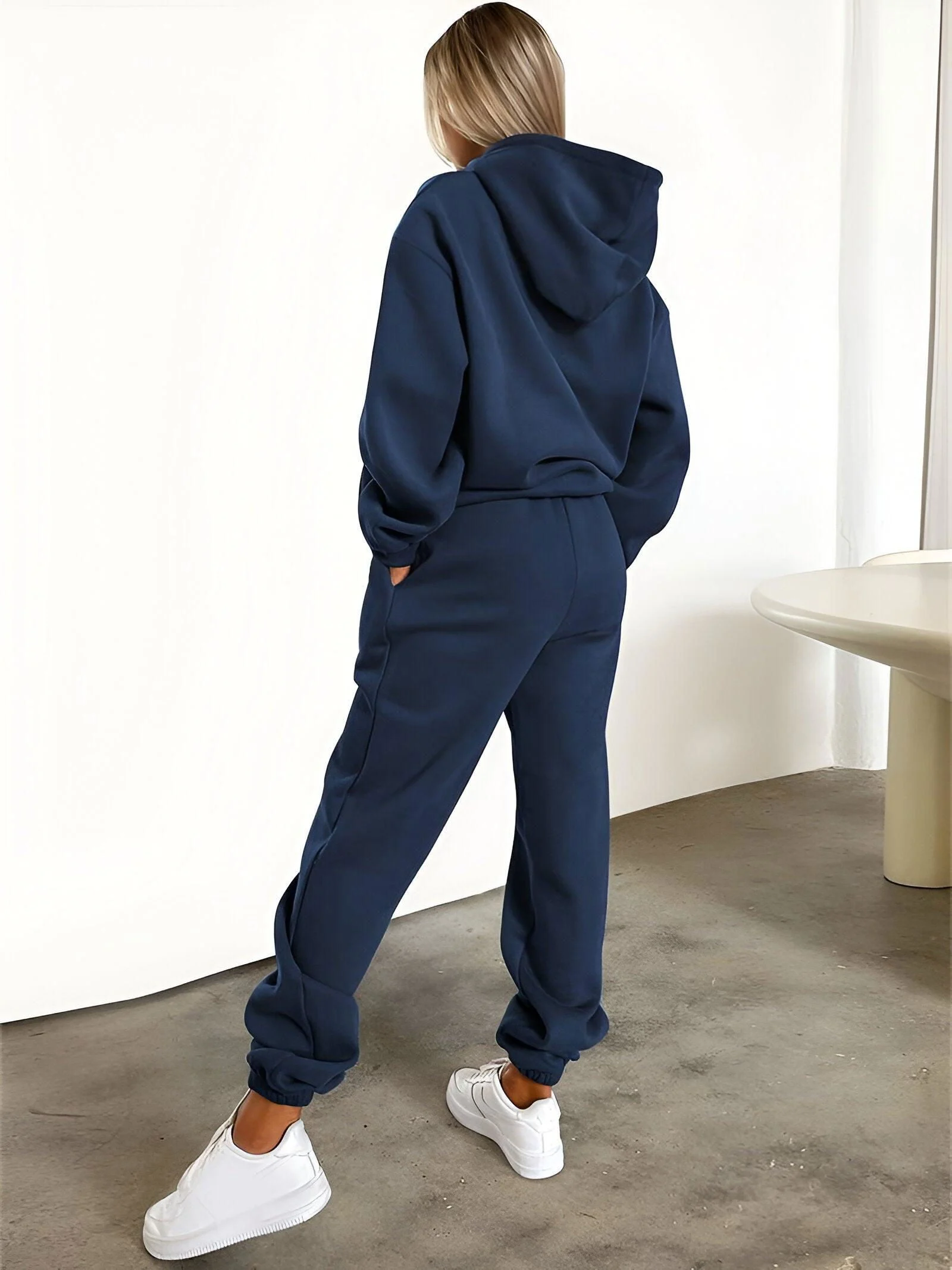Fash-Track Suit Set - Loungewear Women's Letter Print Hoodie & Pants with Drawstring -  - #tag1#